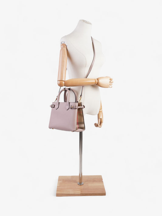 Burberry Banner Bag Pale Orchid / House Check Grained Leather Small