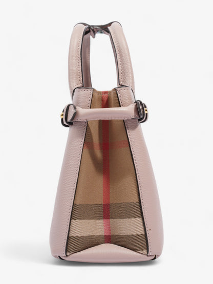 Burberry Banner Bag Pale Orchid / House Check Grained Leather Small