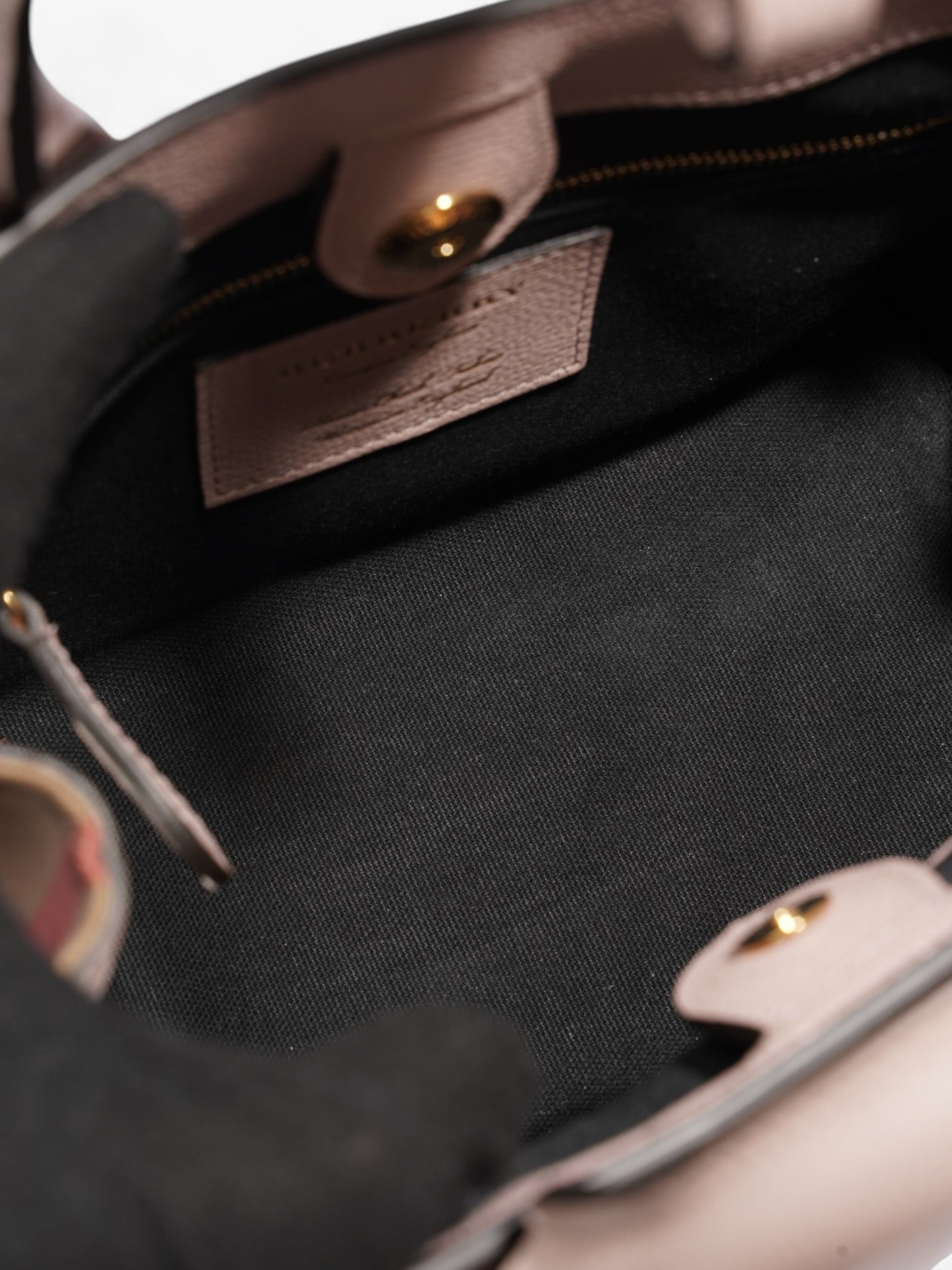 Burberry Banner Bag Pale Orchid / House Check Grained Leather Small