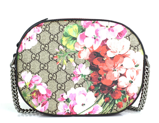 Gucci Blooms Monogram Coated Canvas Mini Crossbody Bag