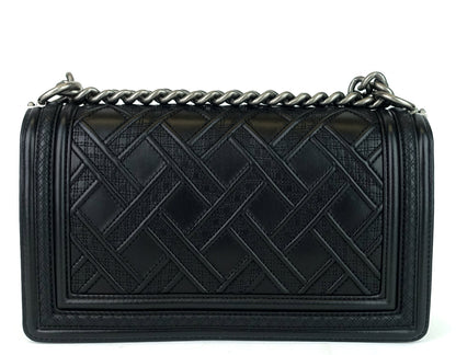 Chanel Boy Lattice Weave New Medium Leather Bag