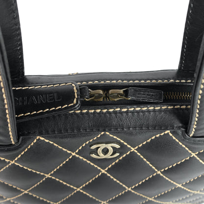 Chanel Surpique Top Handles Calfskin Leather Bowler Bag
