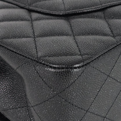 Chanel Double Flap Quilted Caviar Leather Bag