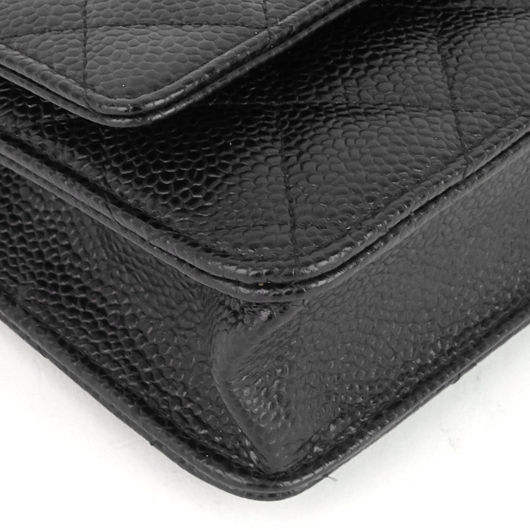 Chanel WOC Pebbled Caviar Leather Wallet on Chain Bag