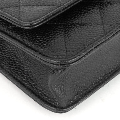 Chanel WOC Pebbled Caviar Leather Wallet on Chain Bag