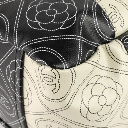 Chanel Coated Canvas Camellia Large Shopping Tote Bag
