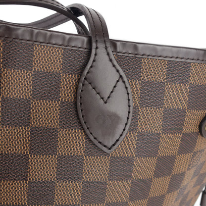 Louis Vuitto Neverfull MM Damier Ebene Canvas Bag with Pouch