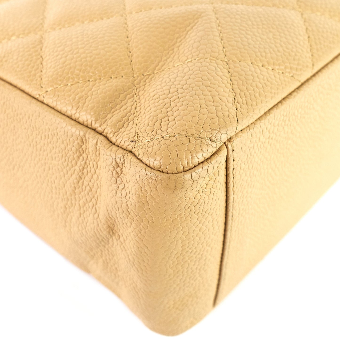 Chanel Petite Shopping Tote Quilted Caviar Leather Bag