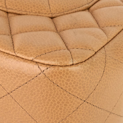 Chanel Double Flap Quilted Caviar Leather Bag
