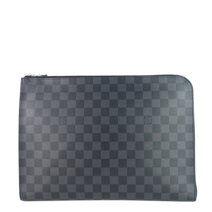 Louis Vuitto Pochette Jour GM Zip Around Damier Graphite Canvas Bag