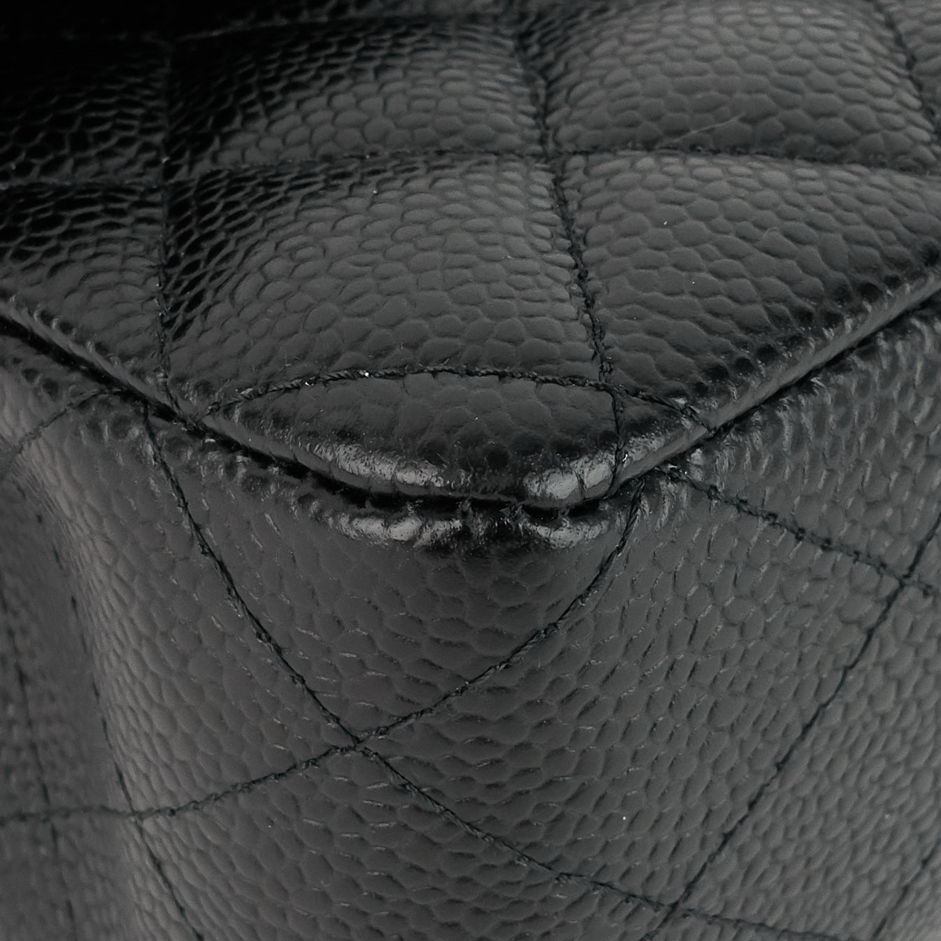 Chanel Double Flap Quilted Caviar Leather Bag