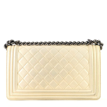 Chanel Boy Old Medium Lambskin Leather Bag