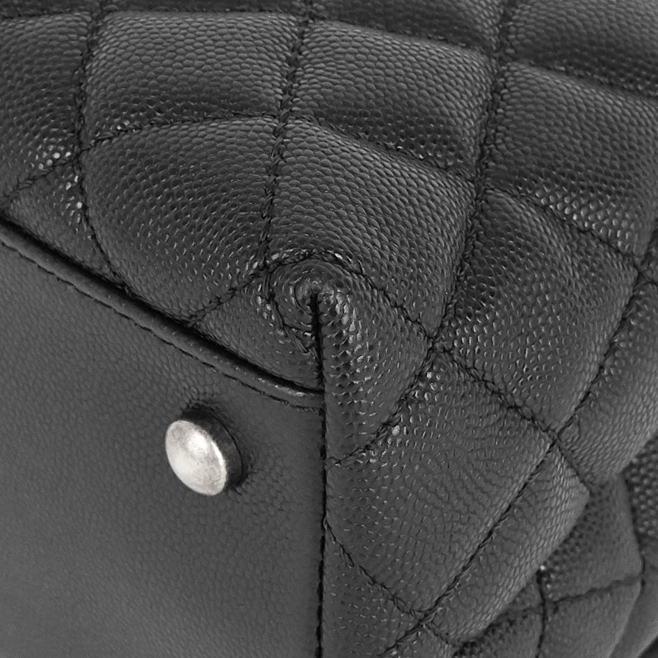 Chanel CC Coco Small Caviar and Lizard-Embossed Calfskin Top Handle Bag