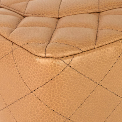 Chanel Double Flap Quilted Caviar Leather Bag