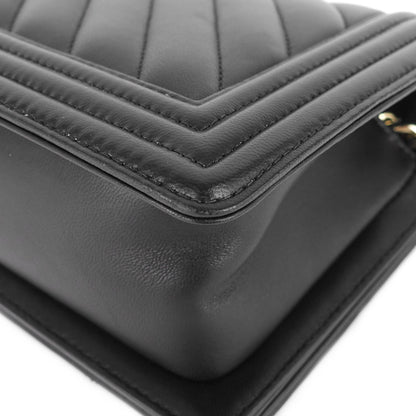Chanel Boy Medium Chevron Quilted Calfskin Leather Bag