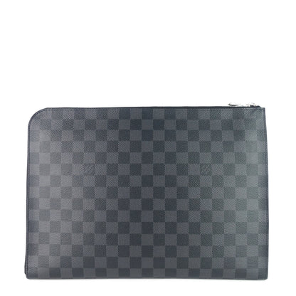 Louis Vuitto Pochette Jour GM Zip Around Damier Graphite Canvas Bag