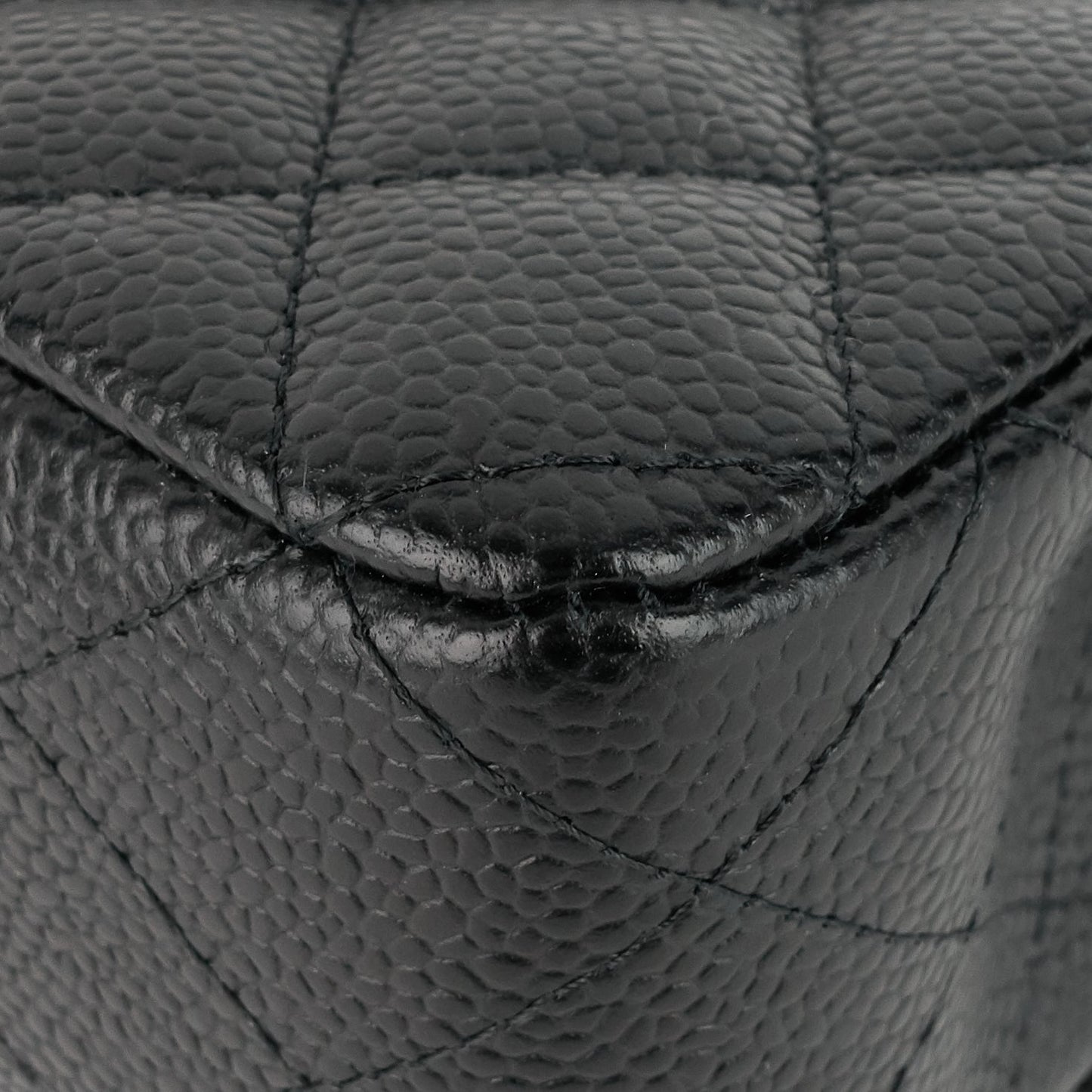 Chanel Double Flap Quilted Caviar Leather Bag
