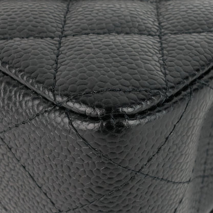 Chanel Double Flap Quilted Caviar Leather Bag