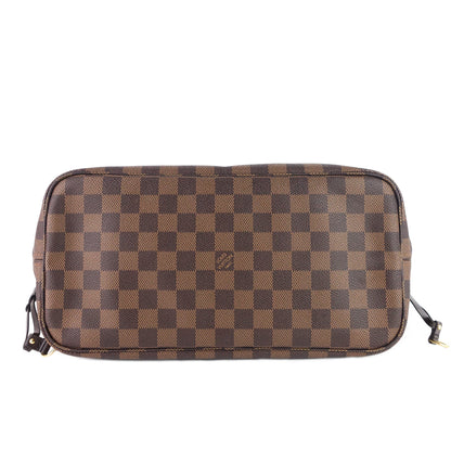 Louis Vuitto Neverfull MM Damier Ebene Canvas Bag with Pouch