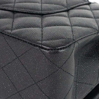 Chanel Double Flap Quilted Caviar Leather Bag