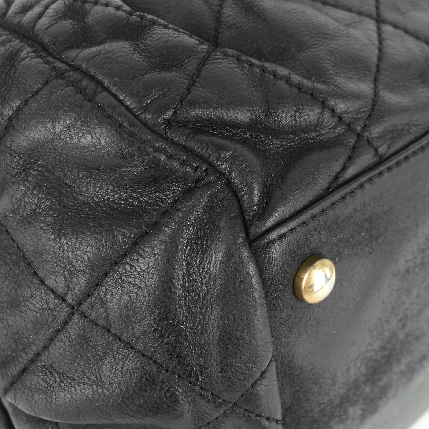Chanel Chic Quilted Iridescent Calfskin Leather Bowling Bag