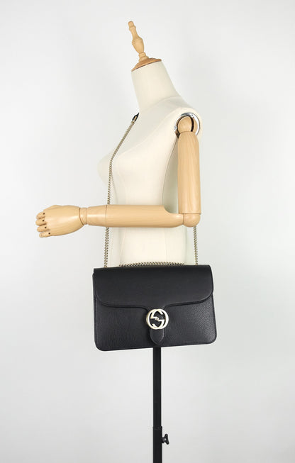 Gucci Dollar Interlocking G Medium Calfskin Leather Shoulder Bag