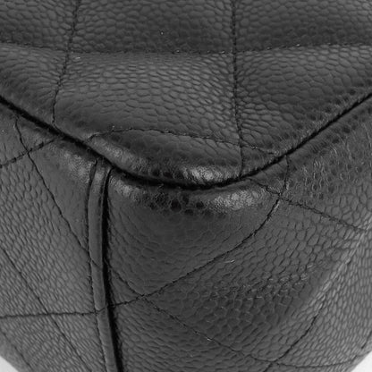 Chanel Double Flap Quilted Caviar Leather Bag
