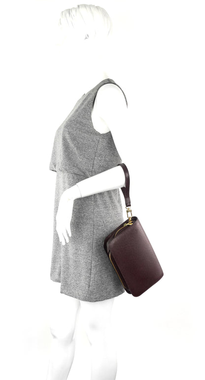 Louis Vuitto Pochette Baikal Acajou Taiga Leather Bag
