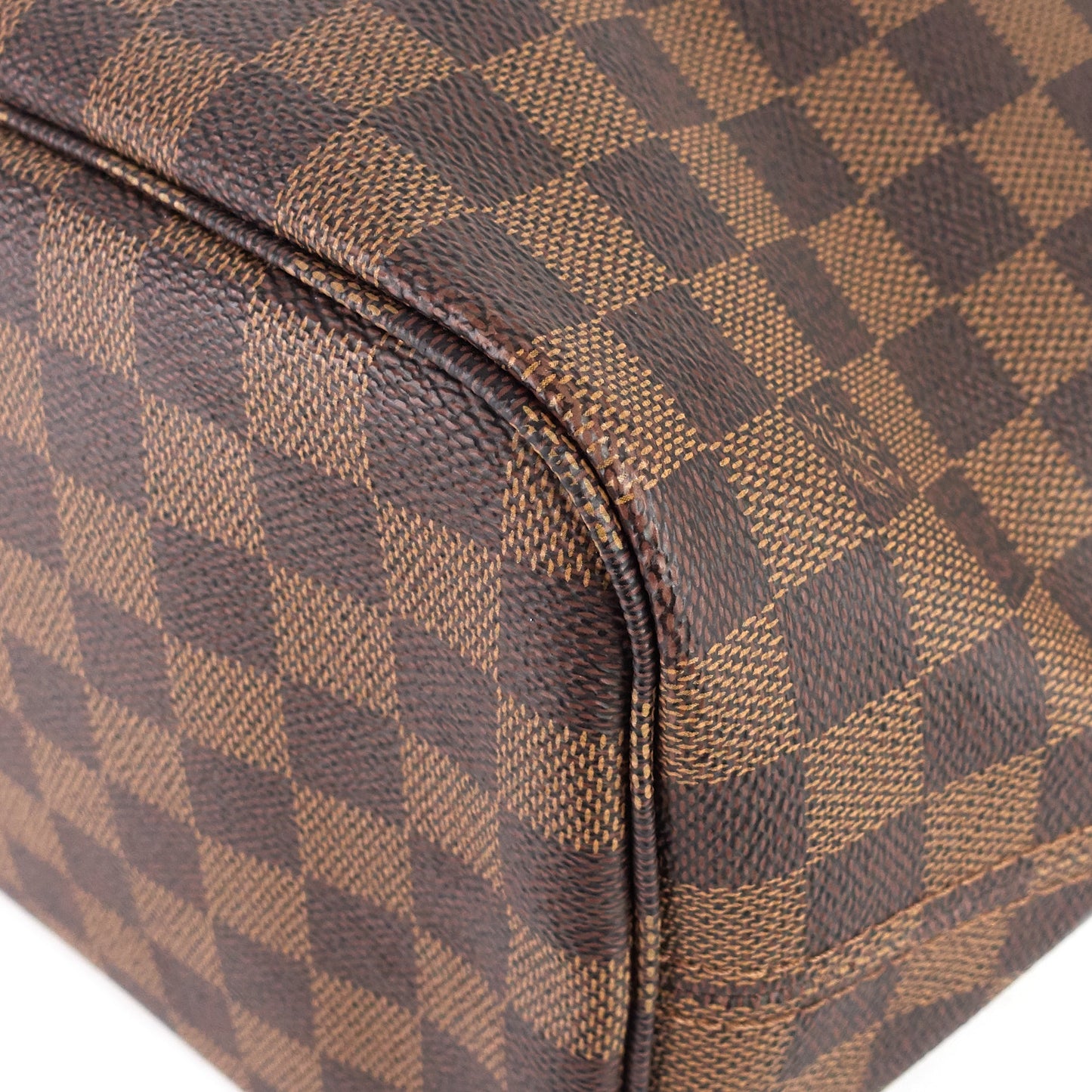 Louis Vuitto Neverfull MM Damier Ebene Canvas Bag with Pouch