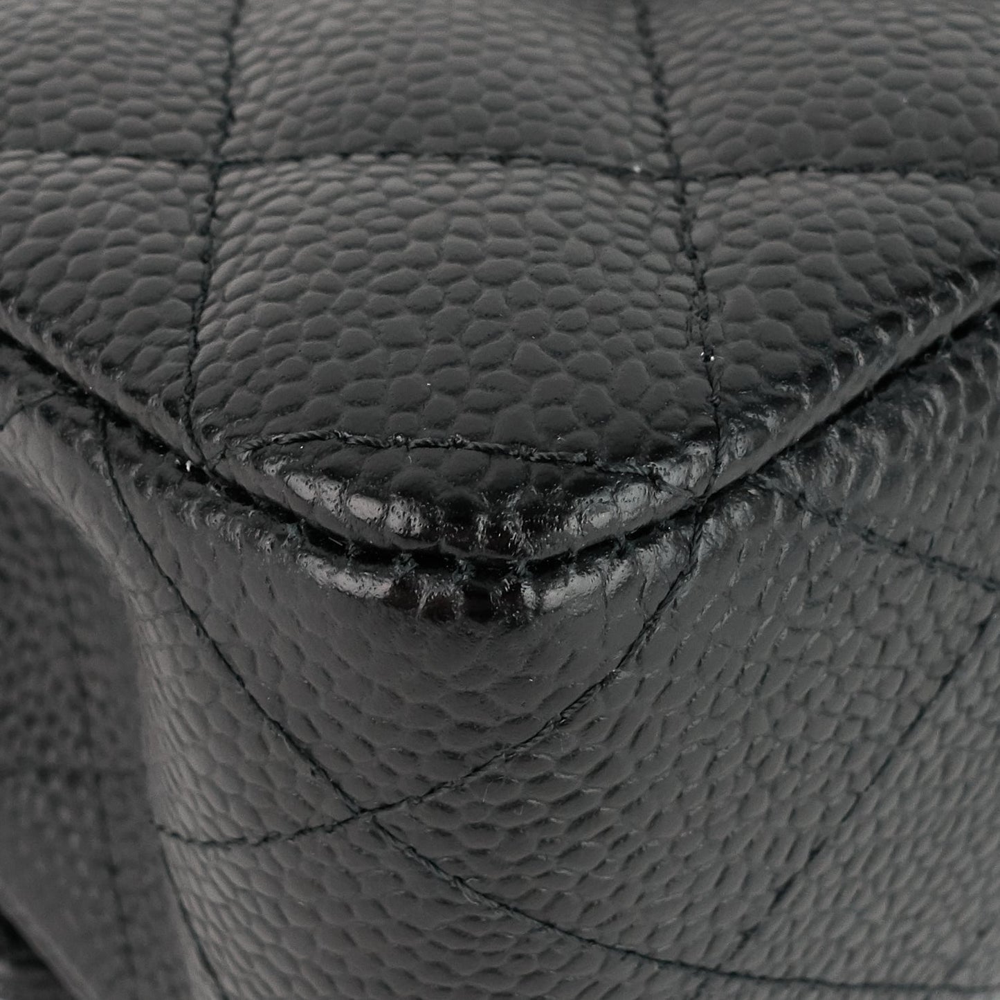 Chanel Double Flap Quilted Caviar Leather Bag