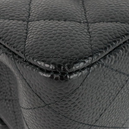 Chanel Double Flap Quilted Caviar Leather Bag