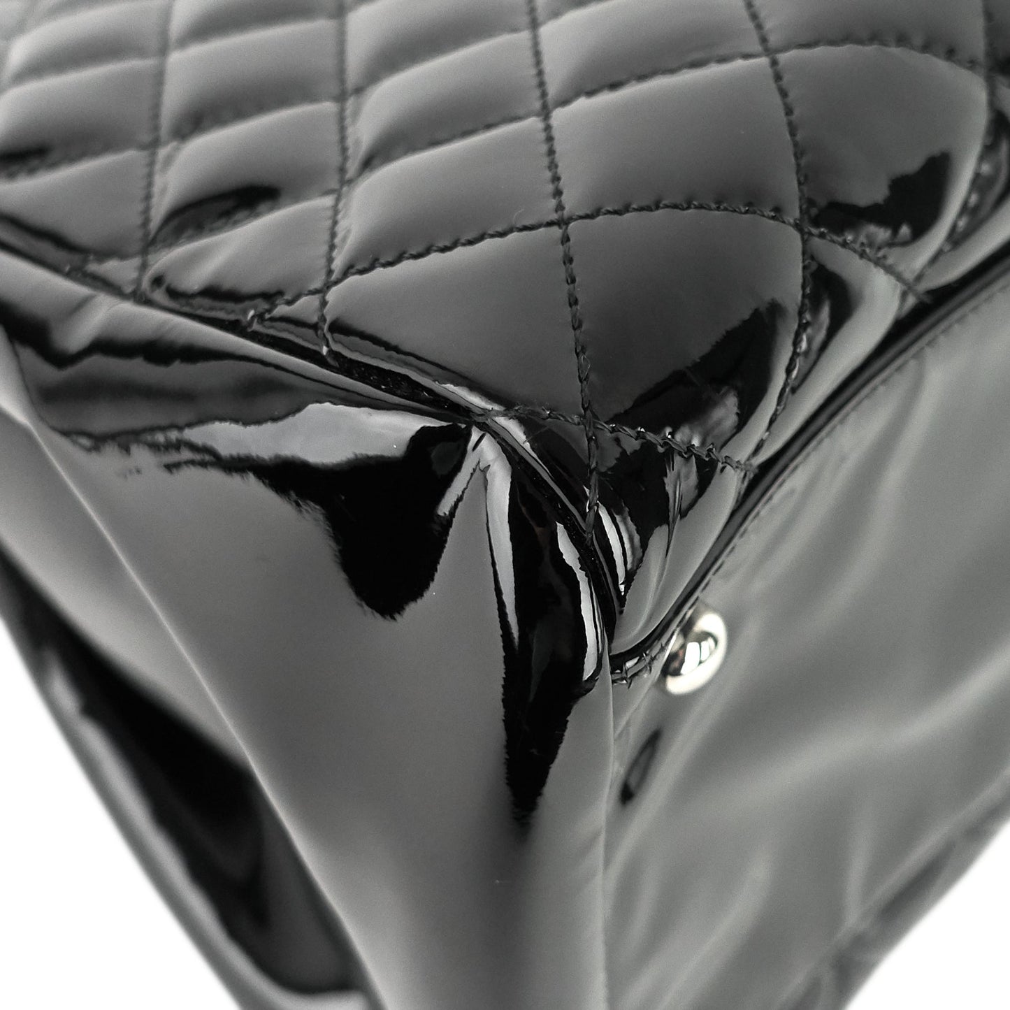 Chanel Just Mademoiselle Large Patent Leather Bag