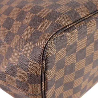 Louis Vuitto Neverfull MM Damier Ebene Canvas Bag with Pouch