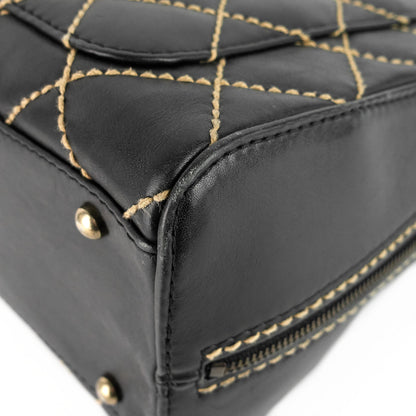 Chanel Surpique Top Handles Calfskin Leather Bowler Bag