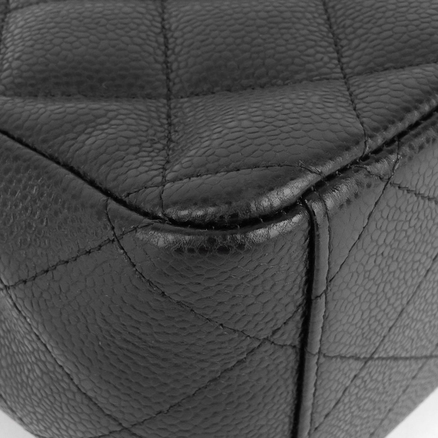 Chanel Double Flap Quilted Caviar Leather Bag