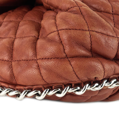 Chanel Chain Around Large Calfskin Leather Flap Bag