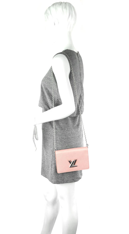 Louis Vuitto Twist Belt Pink Epi Leather Wallet on Chain Bag