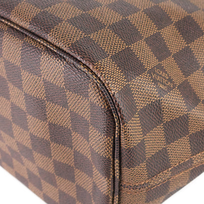 Louis Vuitto Neverfull MM Damier Ebene Canvas Bag with Pouch