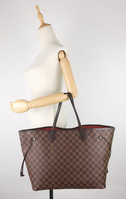 Louis Vuitto Neverfull GM with Pouch Damier Ebene Tote Bag