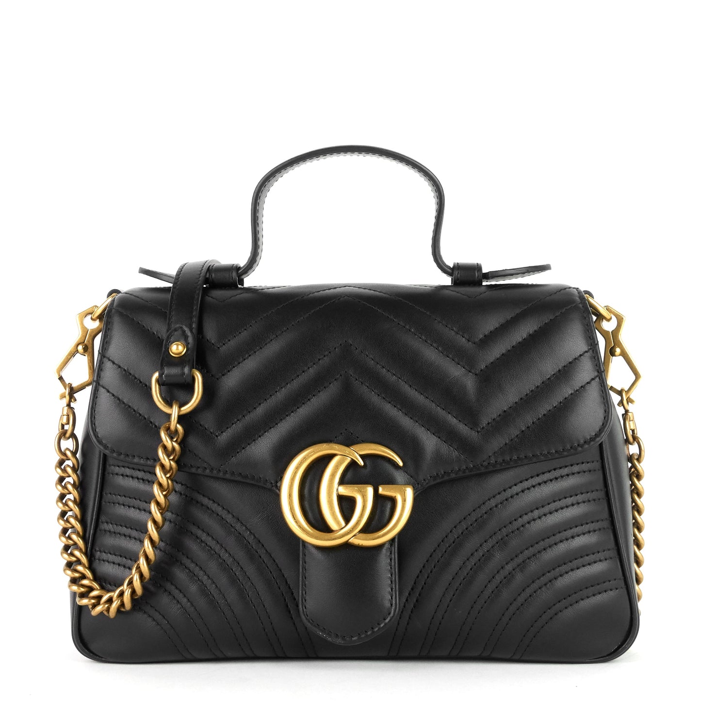 Gucci GG Marmont Small Matelass� Calfskin Top Handle Shoulder Bag