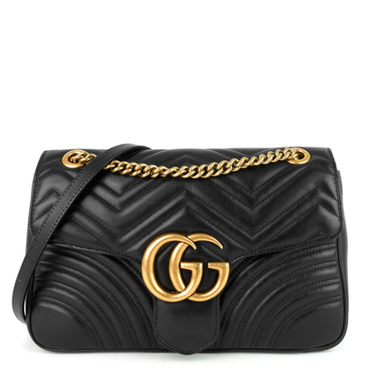 Gucci GG Marmont Medium Chevron Leather Bag