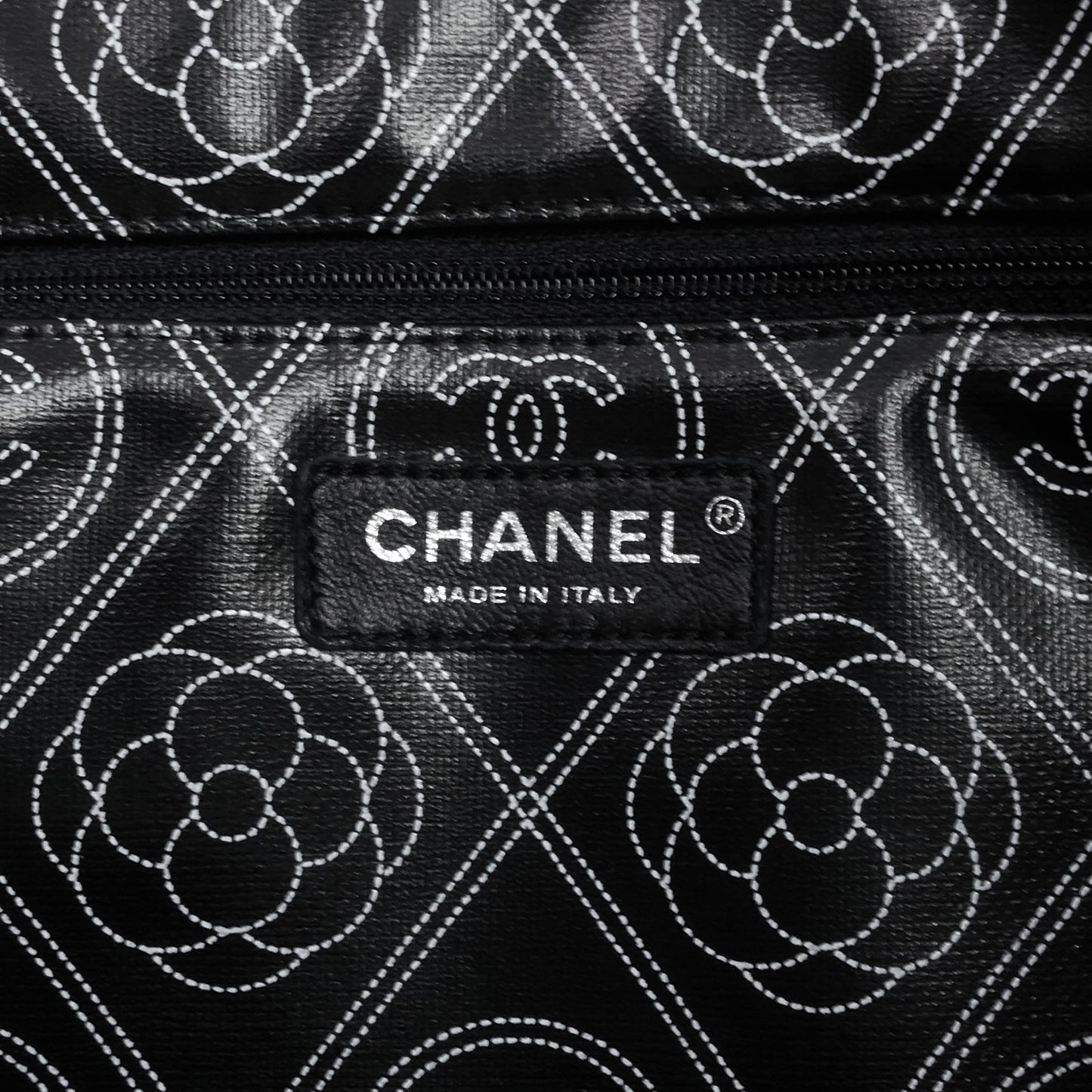 Chanel Coated Canvas Camellia Large Shopping Tote Bag