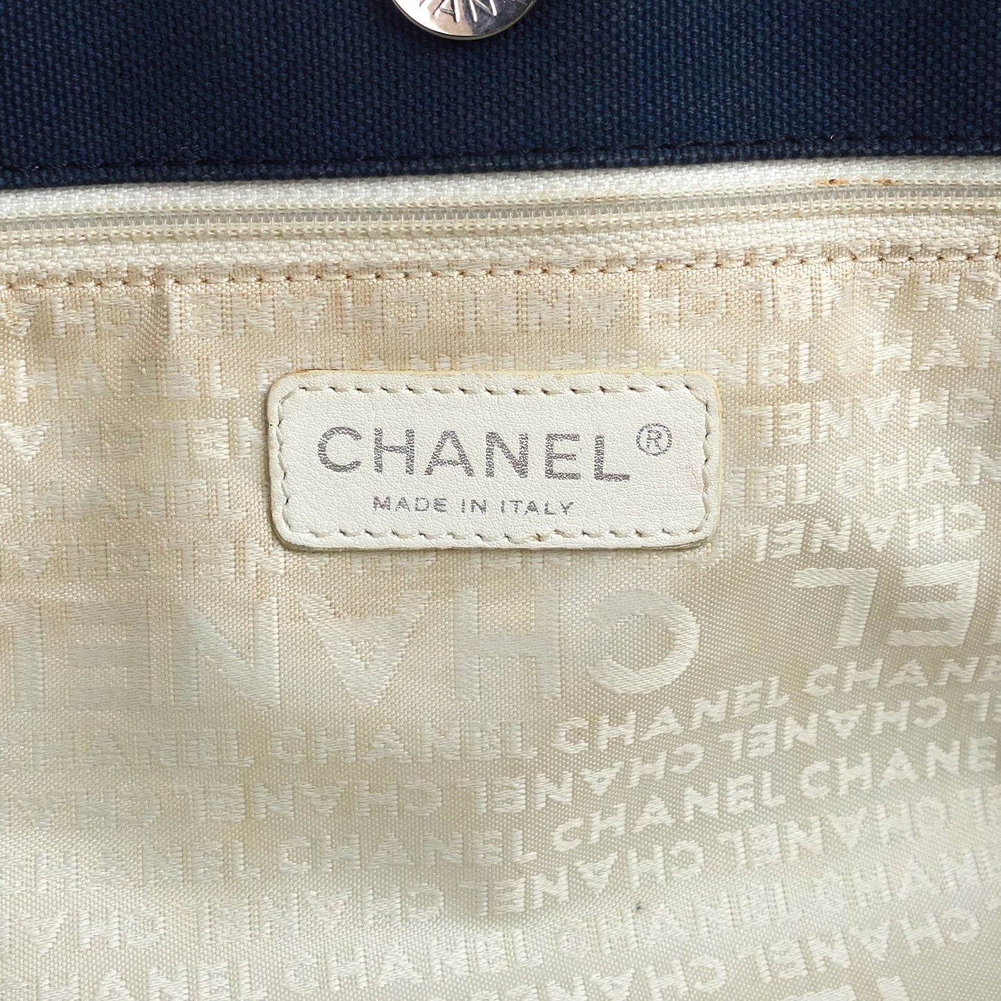 Chanel Cruise Line No. 5 Medium Quilted Canvas Shopping Tote Bag