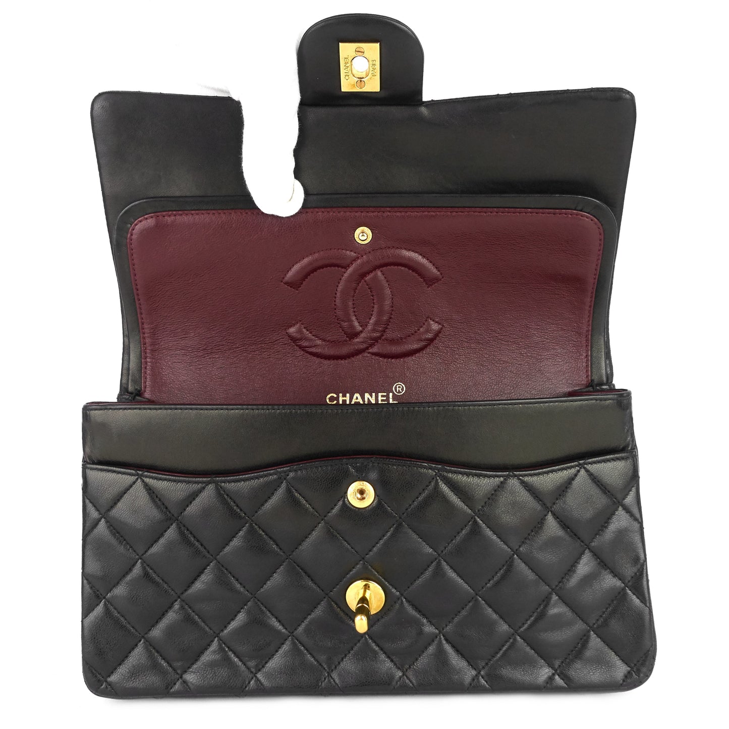 Chanel Double Flap Quilted Lambskin Leather Bag