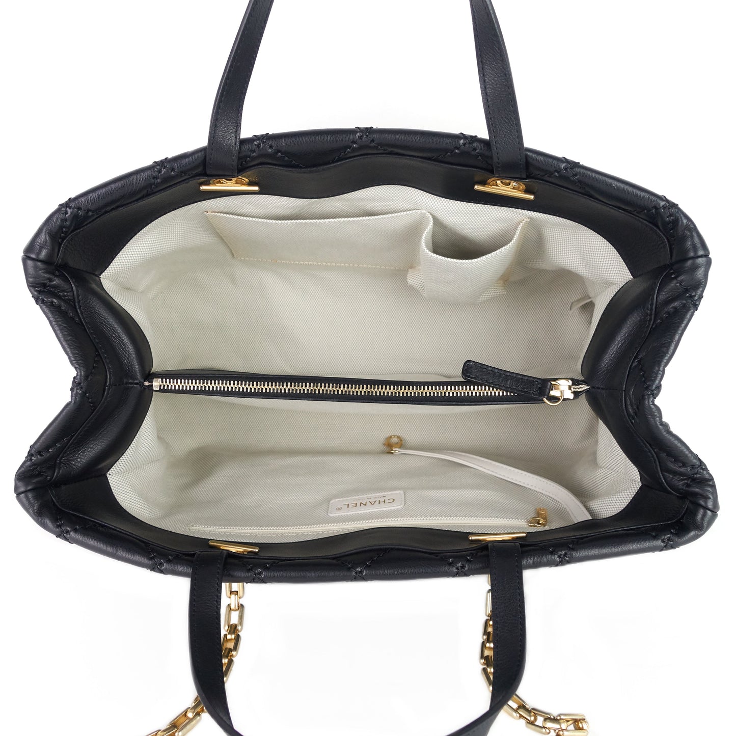 Chanel Retro Chain Large Calfskin Leather Shopping Tote Bag