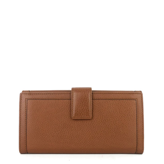 Gucci Pebbled Leather Bamboo Tassel Bella Continental Wallet