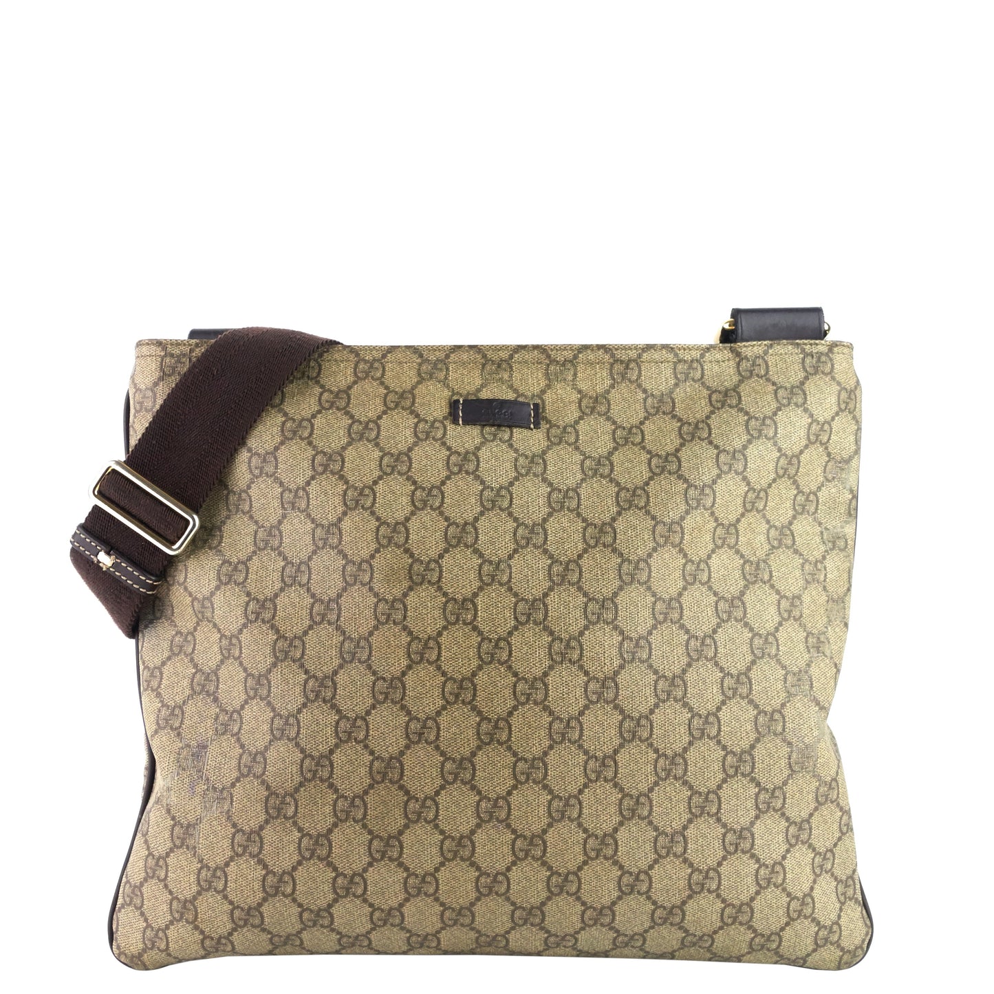 Gucci GG Supreme Canvas Flat Messenger Crossbody Bag