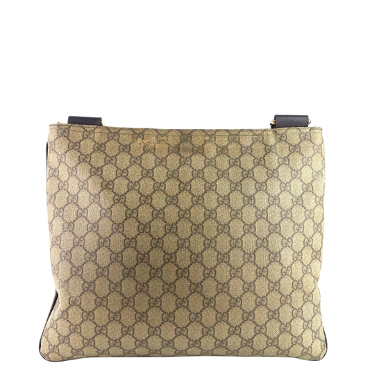 Gucci GG Supreme Canvas Flat Messenger Crossbody Bag