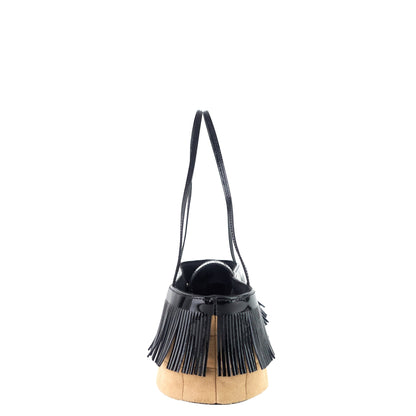 Chanel Suede and Patent Leather Mini Fringe Handbag