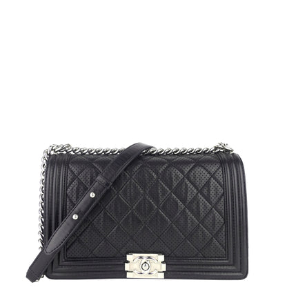 Chanel Perforated Lambskin Leather New Medium Boy Bag